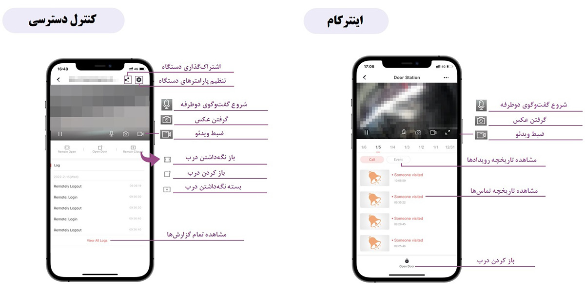 صفحات اینترکام و کنترل دسترسی Hik-Connect